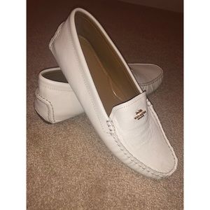Coach Amber Pebble Grain Leather Driving Loafers